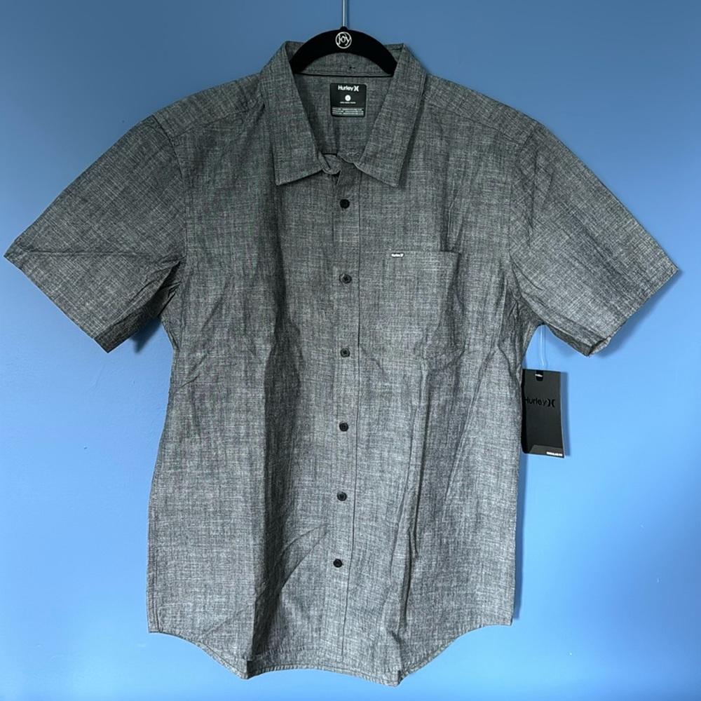 Hurley Mens Short Sleeve gray shirt, size L, NWT